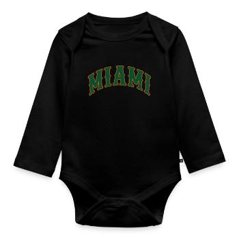 Miami - Organic Longsleeve Baby Bodysuit - black - Front