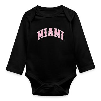 Miami - Baby Bio-Langarm-Body - Schwarz - Vorne
