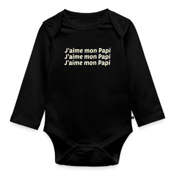 GRANDPA DAD GRANDPA HUMOR GRANDPA JOKE - Organic Longsleeve Baby Bodysuit - black - Front