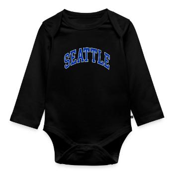 Seattle - Organic Longsleeve Baby Bodysuit - black - Front