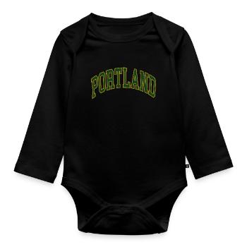 Portland - Organic Longsleeve Baby Bodysuit - black - Front