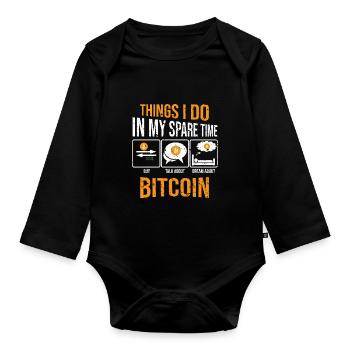 Bitcoin Miner Crypto - Body Bébé bio manches longues - noir - Devant