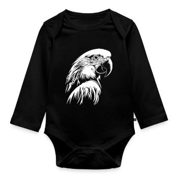 Parrot - Organic Longsleeve Baby Bodysuit - black - Front