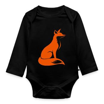 Renard - Body Bébé bio manches longues - noir - Devant