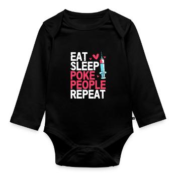 Phlebotomist Nurse Nurse Blood Sampling - Organic Longsleeve Baby Bodysuit - black - Front