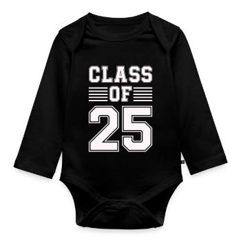 class of 25 - Organic Longsleeve Baby Bodysuit - black - Front