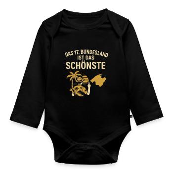 Mallorca – The most beautiful federal state - Organic Longsleeve Baby Bodysuit - black - Front