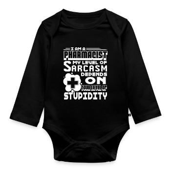 Pharmacist Pharmacist Level - Organic Longsleeve Baby Bodysuit - black - Front
