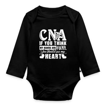 CNA CNA Full Heart - Organic Longsleeve Baby Bodysuit - black - Front