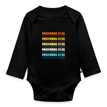 Bibel Spruch Jesus Christ Bibelvers Kapitel 32 - Baby Bio-Langarm-Body - Schwarz - Vorne