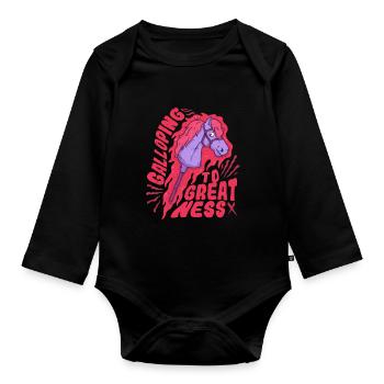 Hobby Horsing Steckenpferde - Baby Bio-Langarm-Body - Schwarz - Vorne