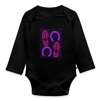 Hobby Horsing Hobby Horses Hoofin It - Organic Longsleeve Baby Bodysuit - black - Front