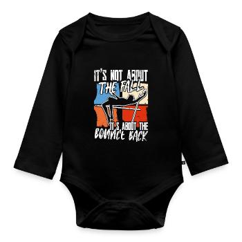 Stabhochsprung it's about the bounce back - Baby Bio-Langarm-Body - Schwarz - Vorne