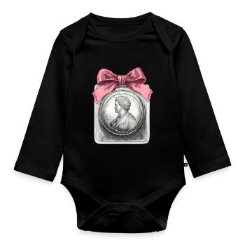 Coquette Bow Münzsammeln Münzsammler - Baby Bio-Langarm-Body - Schwarz - Vorne