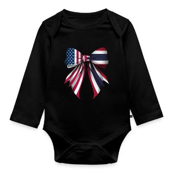 Coquette Bow Thailand Roots Heritage Thai Pride - Organic Longsleeve Baby Bodysuit - black - Front