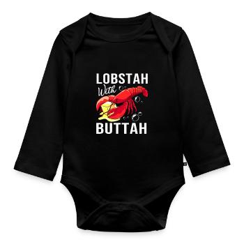 Crawfish Seafood Maine Lobster Lobster - Organic Longsleeve Baby Bodysuit - black - Front