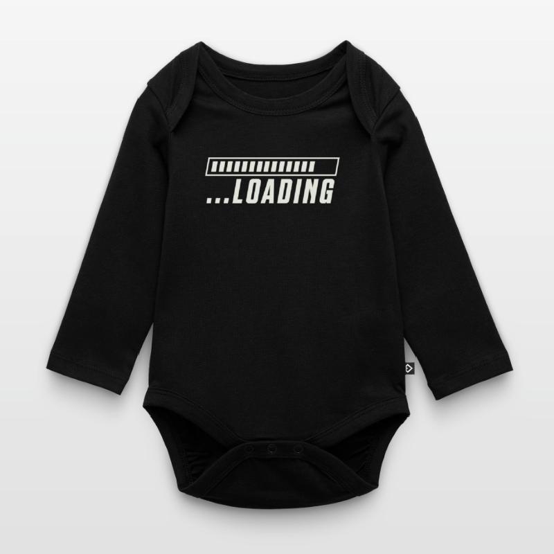 Loading Bar Loading Progress Organic Longsleeve Baby Bodysuit