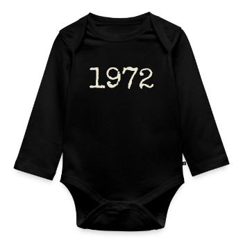 1972 Birthday Gift - Awesome since 1972 - Organic Longsleeve Baby Bodysuit - black - Front