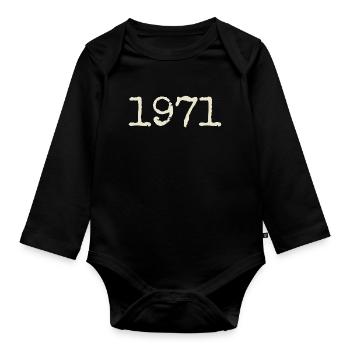Geburtstagsgeschenk 1971 – Großartig seit 1971 - Baby Bio-Langarm-Body - Schwarz - Vorne