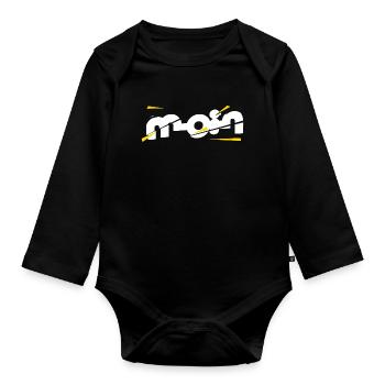 Hello - Organic Longsleeve Baby Bodysuit - black - Front