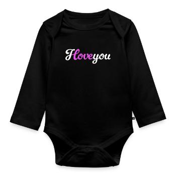 I love you Love Love Declaration Love Wedding - Organic Longsleeve Baby Bodysuit - black - Front