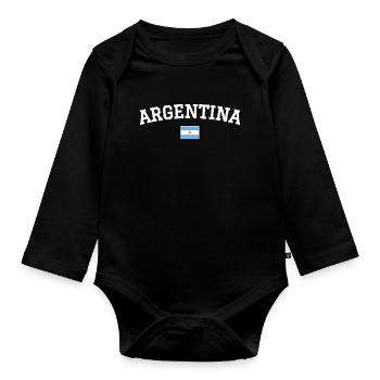 Argentina Flag Design White - Organic Longsleeve Baby Bodysuit - black - Front