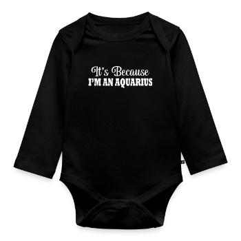 Sternzeichen Wassermann - Baby Bio-Langarm-Body - Schwarz - Vorne