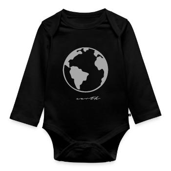 Earth Earth Planet Galaxy Space Gift idea - Organic Longsleeve Baby Bodysuit - black - Front