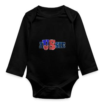 Australien Amerika - Baby Bio-Langarm-Body - Schwarz - Vorne