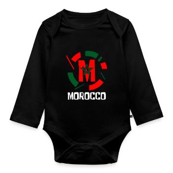 Marokko - Baby Bio-Langarm-Body - Schwarz - Vorne
