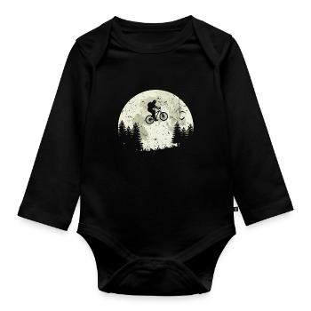 Lune conduite de vélo - Body Bébé bio manches longues - noir - Devant