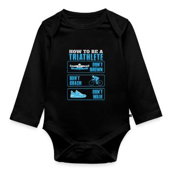 Triathlon - Organic Longsleeve Baby Bodysuit - black - Front