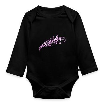 music - Organic Longsleeve Baby Bodysuit - black - Front
