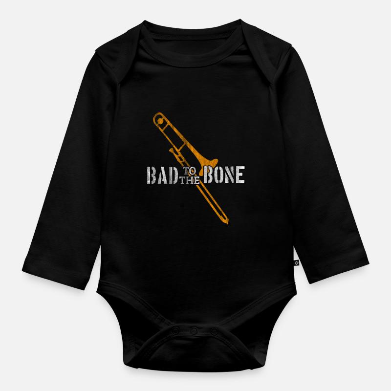Posaune - Baby Bio-Langarm-Body - Schwarz