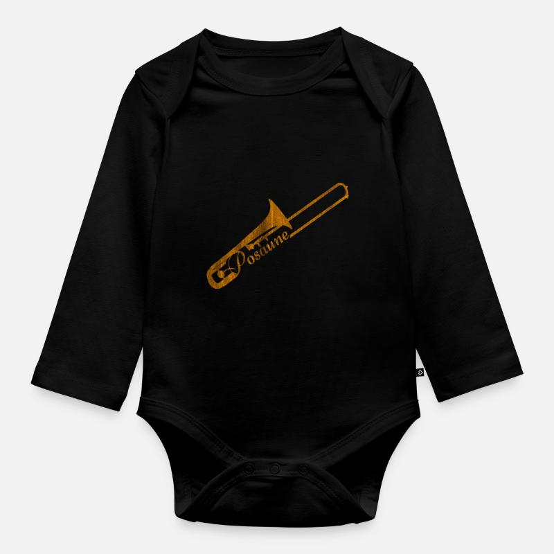 Trombone - Body Bébé bio manches longues - noir