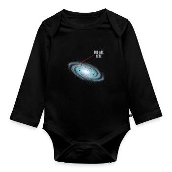Système solaire astronomie - Body Bébé bio manches longues - noir - Devant