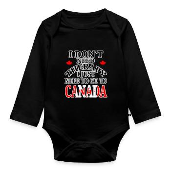 Canada time out - Organic Longsleeve Baby Bodysuit - black - Front