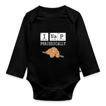 Physics sloth - Organic Longsleeve Baby Bodysuit - black - Front