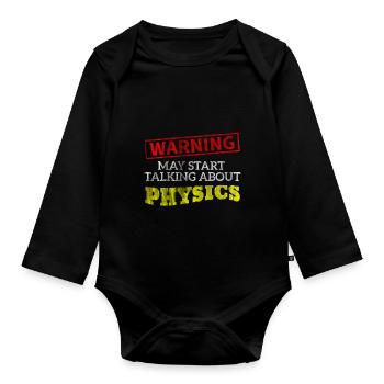 Physics gift - Organic Longsleeve Baby Bodysuit - black - Front