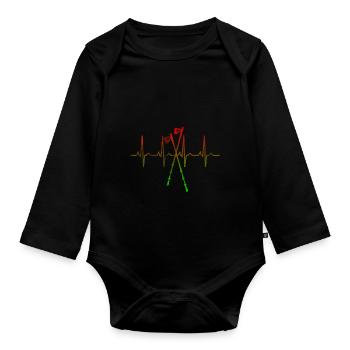Bâtons de marche nordique - Body Bébé bio manches longues - noir - Devant