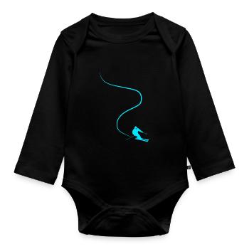 Ski Skipiste - Baby Bio-Langarm-Body - Schwarz - Vorne