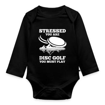 Stress vous êtes Disc Golf vous devez jouer cadeau - Body Bébé bio manches longues - noir - Devant