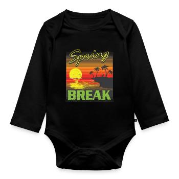 Spring Break - Organic Longsleeve Baby Bodysuit - black - Front