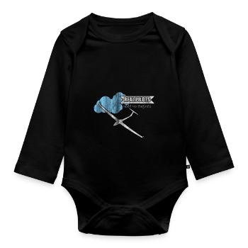 Gliding pilot - Organic Longsleeve Baby Bodysuit - black - Front