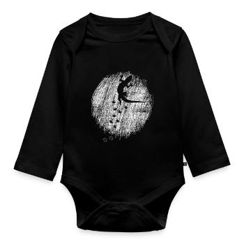 Gecko Reptil - Baby Bio-Langarm-Body - Schwarz - Vorne
