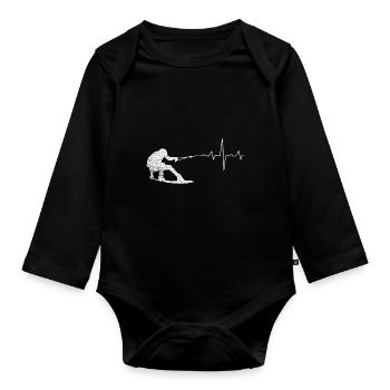 Rythme cardiaque - Body Bébé bio manches longues - noir - Devant