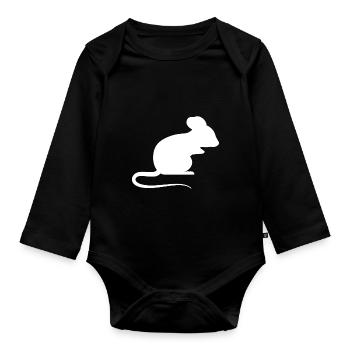 Maus - Baby Bio-Langarm-Body - Schwarz - Vorne