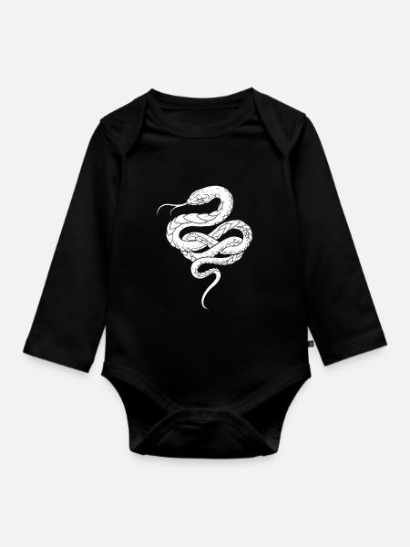 Schlange - Baby Bio-Langarm-Body - Schwarz