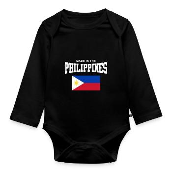 Philippinen - Baby Bio-Langarm-Body - Schwarz - Vorne