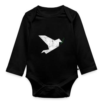 Origami Colombe - Body Bébé bio manches longues - noir - Devant